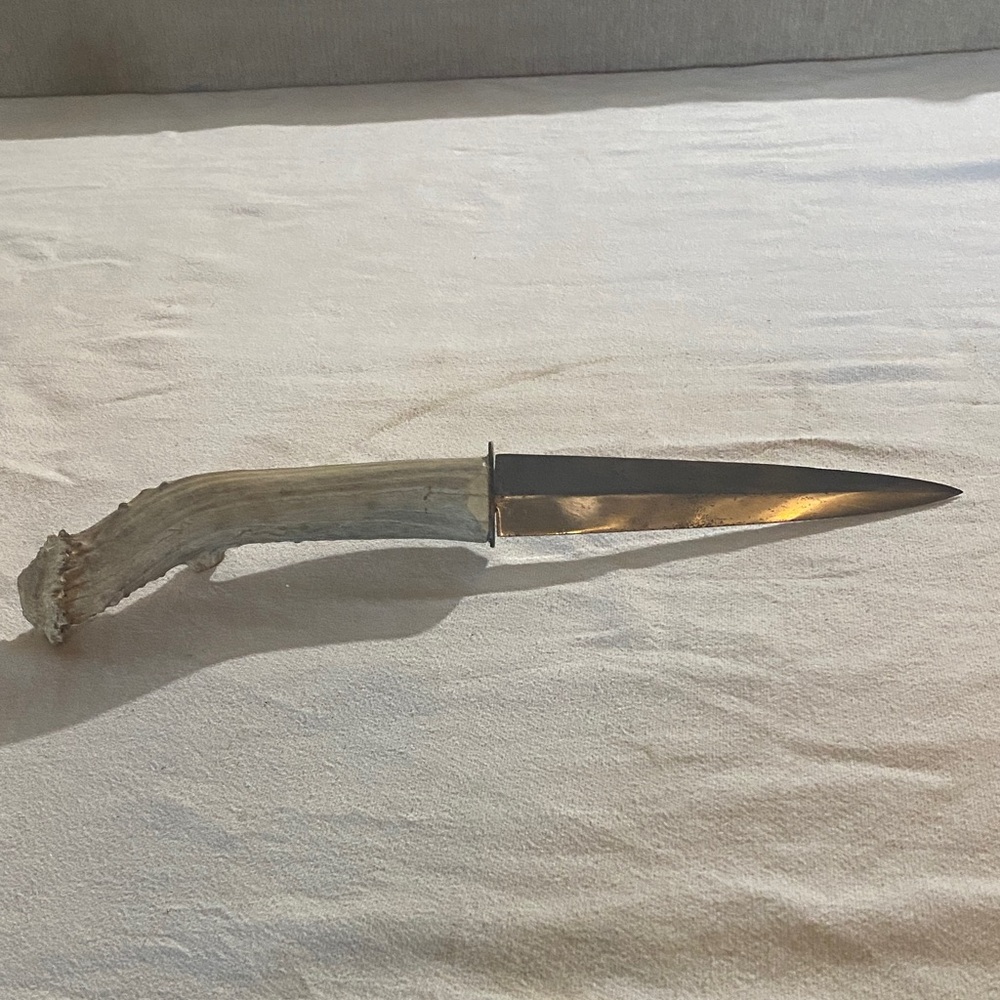 Unique Antler Handle Knife 15”